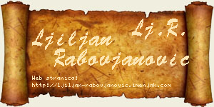 Ljiljan Rabovjanović vizit kartica